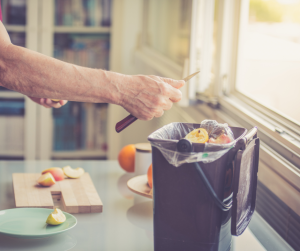 Image showing food scraps being added to composter