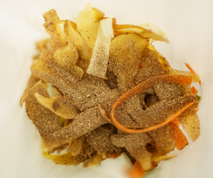 Bokashi bran covered food waste