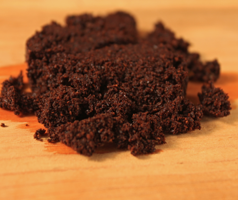 Wet coffee grounds
