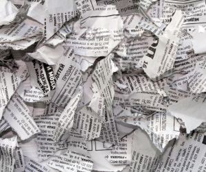 Ripped Up newspaper