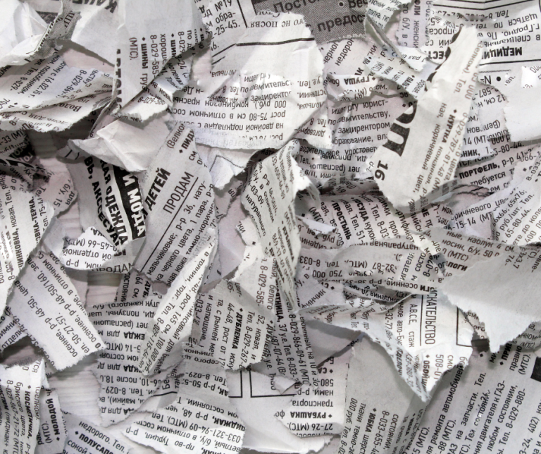Ripped Up newspaper